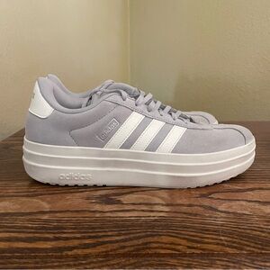 Adidas Women's Gray and White Platform Sneakers
